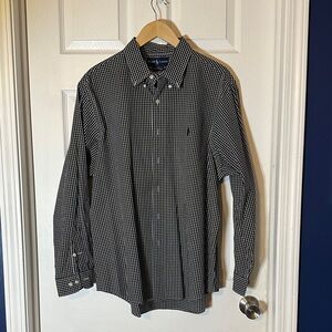 Ralph Lauren Black and White Gingham Men's Shirt